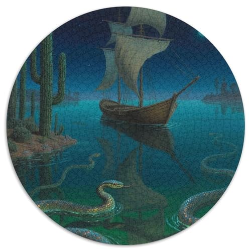 Das kleine Boot im Traum Puzzles 1000 Teile Schwer Puzzle Spielzeug Lernspiel Impossible fantastisch Herausforderungsspielzeug Für Erwachsene Kinder 1000pcs (67.5x67.5cm) von LFVBASOYU