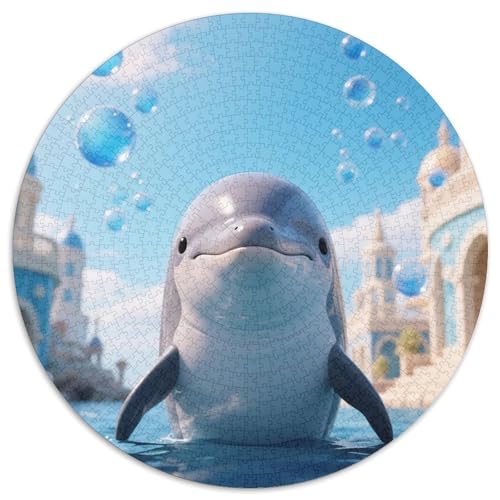 Delphin Puzzle 1000 Teile Schwer Puzzle Spielzeug Pädagogisches Spiel Impossible Tiere Herausforderungsspielzeug Für Erwachsene Kinder 1000pcs (67.5x67.5cm) von LFVBASOYU