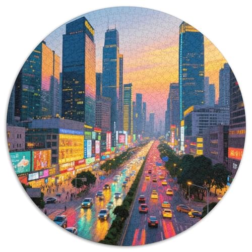 Eine belebte Straße Puzzle 1000 Teile Schwer Puzzle Spielzeug Lernspiel Impossible Stadt Straße Herausforderungsspielzeug Für Erwachsene Und Kinder Ab 12 Jahren 1000pcs (67.5x67.5cm) von LFVBASOYU