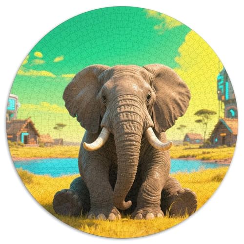 Elefanten Puzzle 1000 Teile Schwer Puzzle Spielzeug Lernspiel Impossible Tiere Herausforderung Spielzeug Für Erwachsene Und Kinder in Bewährter 1000pcs (67.5x67.5cm) von LFVBASOYU