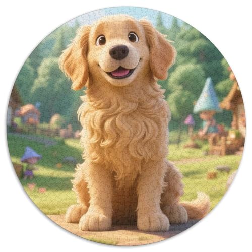 Goldener Retriever Puzzle 1000 Teile Schwer Puzzle Spielzeug Lernspiel Impossible Haustier Herausforderungsspielzeug Für Erwachsene Kinder 1000pcs (67.5x67.5cm) von LFVBASOYU