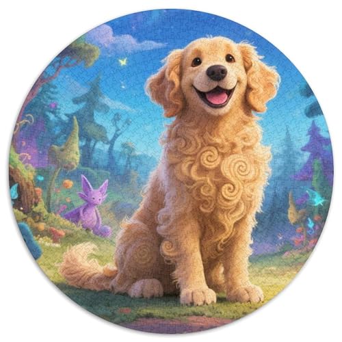 Goldener Retriever Puzzle 1000-teilige Schwer Puzzle Spielzeug Pädagogisches Spiel Impossible Haustier Herausforderungsspielzeug Für Erwachsene Kinder 1000pcs (67.5x67.5cm) von LFVBASOYU