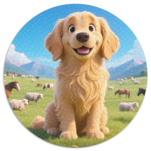 Goldener Retriever Puzzles 1000 Teile Schwer Puzzle Spielzeug Lernspiel Impossible Haustier Herausforderung Spielzeug Für Erwachsene Kinder 1000pcs (67.5x67.5cm) von LFVBASOYU