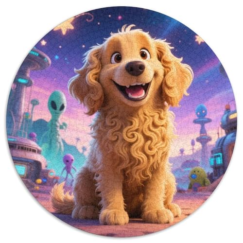 Goldener Retriever Puzzles 1000 Teile Schwer Puzzle Spielzeug Pädagogisches Spiel Impossible Haustier Herausforderungsspielzeug Für Erwachsene Kinder 1000pcs (67.5x67.5cm) von LFVBASOYU