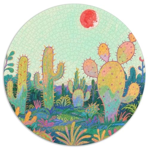 Kaktus Puzzles 1000 Teile Schwer Puzzle Spielzeug Pädagogisches Spiel Impossible Bunter Garten Herausforderung Spielzeug Für Erwachsene Und Kinder Ab 14 Jahren 1000pcs (67.5x67.5cm) von LFVBASOYU