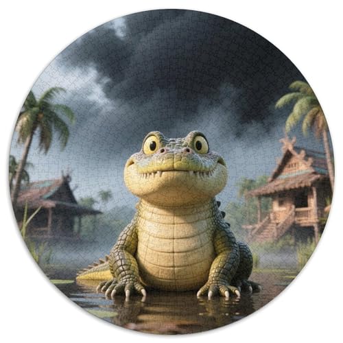 Krokodil Puzzle 1000-teilige Schwer Puzzle Spielzeug Lernspiel Impossible Tiere Herausforderungsspielzeug Für Erwachsene Und Kinder Ab 12 Jahren 1000pcs (67.5x67.5cm) von LFVBASOYU