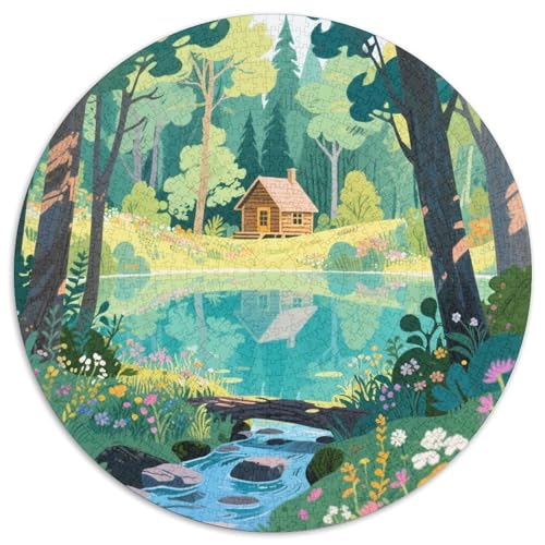 Lakeside Cabin Puzzle 1000-teilige Schwer Puzzle Spielzeug Lernspiel Impossible Scenery Herausforderungsspielzeug Für Erwachsene Und Kinder Ab 12 Jahren 1000pcs (67.5x67.5cm) von LFVBASOYU