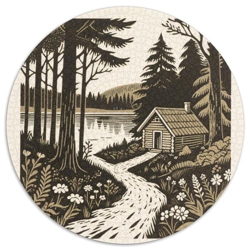 Lakeside Cabin Puzzle 1000-teilige Schwer Puzzle Spielzeug Pädagogisches Spiel Impossible Scenery Herausforderung Spielzeug Für Erwachsene Kinder 1000pcs (67.5x67.5cm) von LFVBASOYU