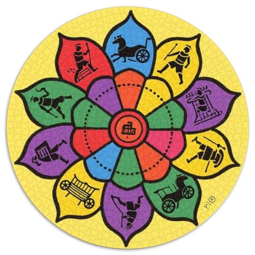 Mandala Muster Puzzle 1000 Teile Schwer Puzzle Spielzeug Pädagogisches Spiel Impossible Mandala Muster Herausforderungsspielzeug Für Erwachsene Kinder 1000pcs (67.5x67.5cm) von LFVBASOYU