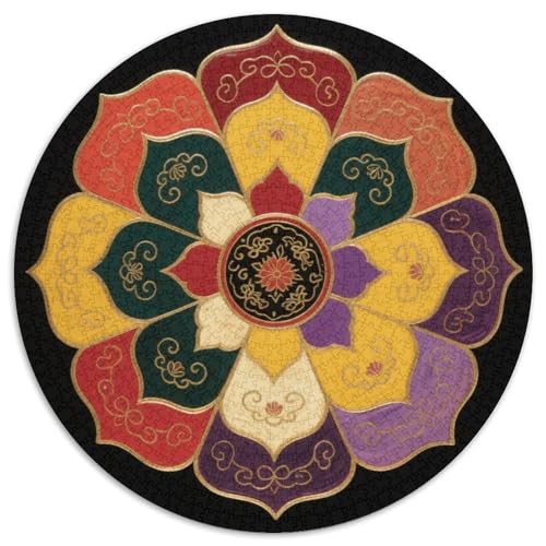 Mandala Muster Puzzle 1000 Teile Schwer Puzzle Spielzeug Pädagogisches Spiel Impossible Mandala Muster Herausforderungsspielzeug Für Erwachsene Kinder 1000pcs (67.5x67.5cm) von LFVBASOYU