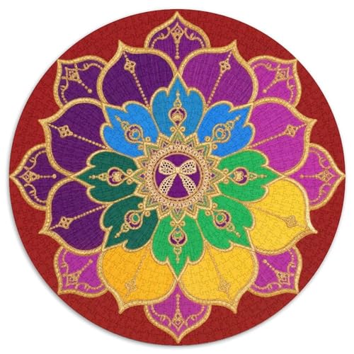 Mandala Muster Puzzle 1000 Teile Schwer Puzzle Spielzeug Pädagogisches Spiel Impossible Mandala Muster Herausforderungsspielzeug Für Erwachsene Und Kinder in Bewährter 1000pcs (67.5x67.5cm) von LFVBASOYU