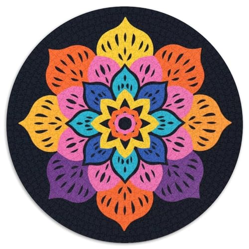 Mandala Muster Puzzle 1000-teilige Schwer Puzzle Spielzeug Lernspiel Impossible Mandala Muster Herausforderung Spielzeug Für Erwachsene Kinder 1000pcs (67.5x67.5cm) von LFVBASOYU