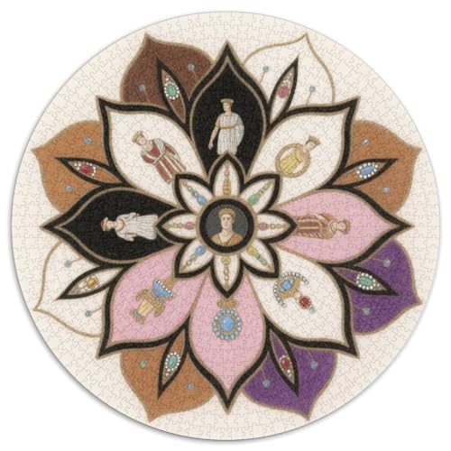 Mandala Muster Puzzle 1000-teilige Schwer Puzzle Spielzeug Lernspiel Impossible Mandala Muster Herausforderung Spielzeug Für Erwachsene Kinder 1000pcs (67.5x67.5cm) von LFVBASOYU