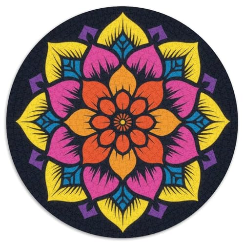 Mandala Muster Puzzle 1000-teilige Schwer Puzzle Spielzeug Lernspiel Impossible Mandala Muster Herausforderungsspielzeug Für Erwachsene Kinder 1000pcs (67.5x67.5cm) von LFVBASOYU