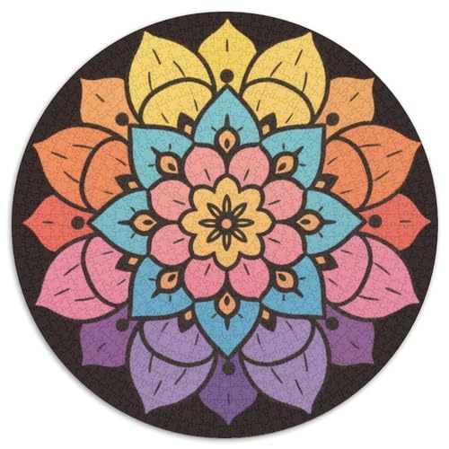 Mandala Muster Puzzle 1000-teilige Schwer Puzzle Spielzeug Lernspiel Impossible Mandala Muster Herausforderungsspielzeug Für Erwachsene Und Kinder Ab 14 Jahren 1000pcs (67.5x67.5cm) von LFVBASOYU
