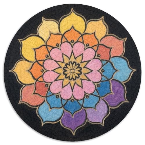 Mandala Muster Puzzle 1000-teilige Schwer Puzzle Spielzeug Pädagogisches Spiel Impossible Mandala Muster Herausforderung Spielzeug Für Erwachsene Und Kinder Ab 14 Jahren 1000pcs (67.5x67.5cm) von LFVBASOYU