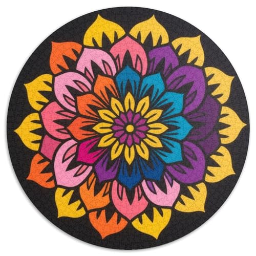 Mandala Muster Puzzle 1000-teilige Schwer Puzzle Spielzeug Pädagogisches Spiel Impossible Mandala Muster Herausforderungsspielzeug Für Erwachsene Kinder 1000pcs (67.5x67.5cm) von LFVBASOYU