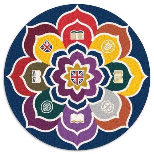 Mandala Muster Puzzle 1000-teilige Schwer Puzzle Spielzeug Pädagogisches Spiel Impossible Mandala Muster Herausforderungsspielzeug Für Erwachsene Und Kinder in Bewährter 1000pcs (67.5x67.5cm) von LFVBASOYU