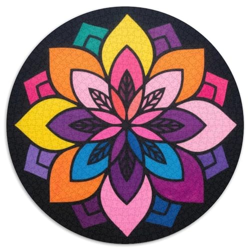 Mandala Muster Puzzles 1000 Teile Schwer Puzzle Spielzeug Lernspiel Impossible Mandala Muster Herausforderung Spielzeug Für Erwachsene Kinder 1000pcs (67.5x67.5cm) von LFVBASOYU