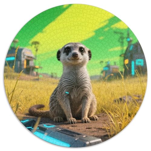 Meerkat Puzzle 1000-teilige Schwer Puzzle Spielzeug Lernspiel Impossible Tiere Herausforderungsspielzeug Für Erwachsene Und Kinder in Bewährter 1000pcs (67.5x67.5cm) von LFVBASOYU