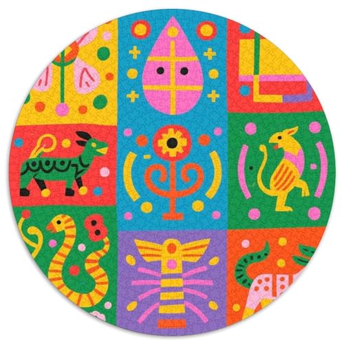 Mysteriöses Symbol Muster Puzzle 1000-teilige Schwer Puzzle Spielzeug Lernspiel Impossible Totem Herausforderung Spielzeug Für Erwachsene Und Kinder Ab 14 Jahren 1000pcs (67.5x67.5cm) von LFVBASOYU