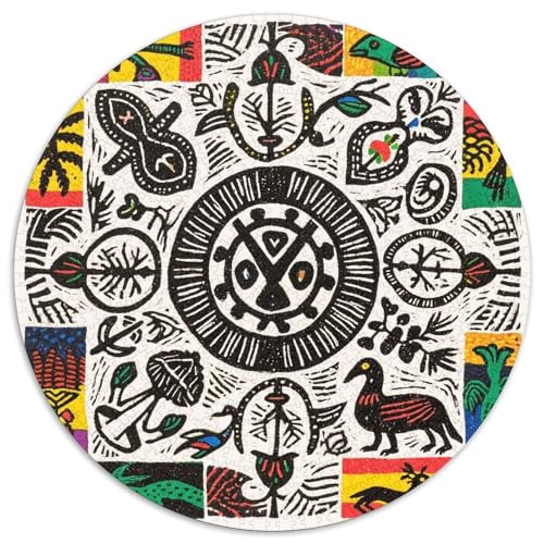 Mysterious Symbol Pattern Puzzle 1000 Teile Schwer Puzzle Spielzeug Pädagogisches Spiel Impossible Totem Herausforderungsspielzeug Für Erwachsene Kinder 1000pcs (67.5x67.5cm) von LFVBASOYU