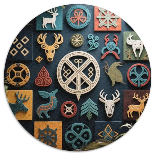 Mysterious Symbol Pattern Puzzle 1000-teilige Schwer Puzzle Spielzeug Lernspiel Impossible Totem Herausforderung Spielzeug Für Erwachsene Und Kinder Ab 12 Jahren 1000pcs (67.5x67.5cm) von LFVBASOYU