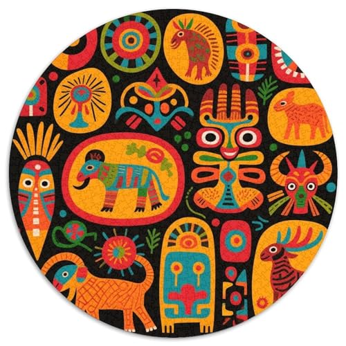 Mysterious Symbol Pattern Puzzle 1000-teilige Schwer Puzzle Spielzeug Lernspiel Impossible Totem Herausforderungsspielzeug Für Erwachsene Und Kinder Ab 12 Jahren 1000pcs (67.5x67.5cm) von LFVBASOYU