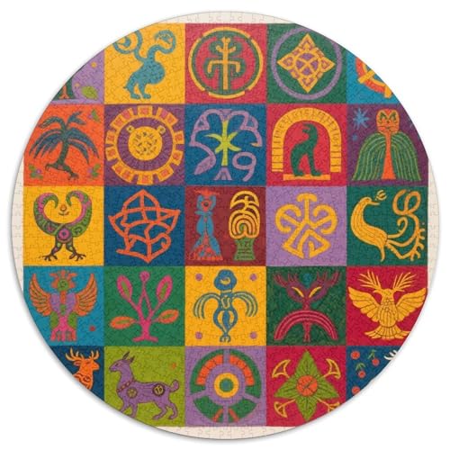 Mysterious Symbol Pattern Puzzle 1000-teilige Schwer Puzzle Spielzeug Lernspiel Impossible Totem Herausforderungsspielzeug Für Erwachsene Und Kinder in Bewährter 1000pcs (67.5x67.5cm) von LFVBASOYU