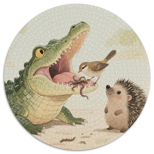Niedliche Tierfreunde Puzzle 1000 Teile Schwer Puzzle Spielzeug Lernspiel Impossible Zoo Herausforderung Spielzeug Für Erwachsene Kinder 1000pcs (67.5x67.5cm) von LFVBASOYU