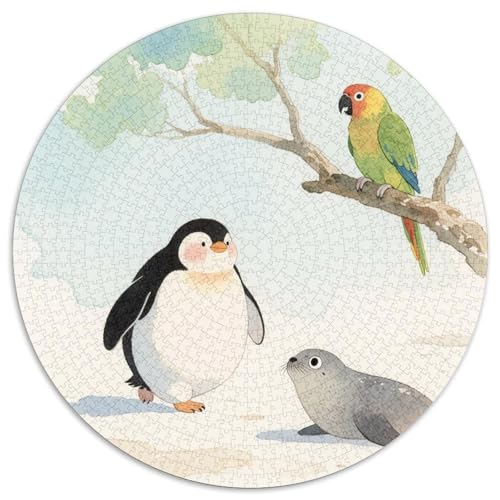 Niedliche Tierfreunde Puzzle 1000 Teile Schwer Puzzle Spielzeug Lernspiel Impossible Zoo Herausforderung Spielzeug Für Erwachsene Und Kinder in Bewährter 1000pcs (67.5x67.5cm) von LFVBASOYU