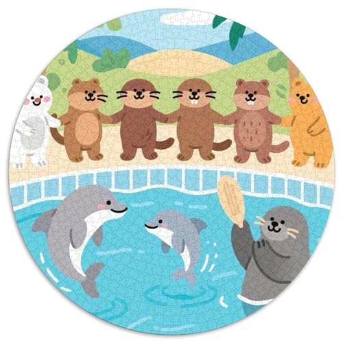 Niedliche Tierfreunde Puzzle 1000 Teile Schwer Puzzle Spielzeug Lernspiel Impossible Zoo Herausforderung Spielzeug Für Erwachsene Und Kinder in Bewährter 1000pcs (67.5x67.5cm) von LFVBASOYU