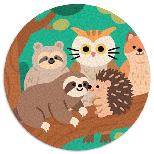 Niedliche Tierfreunde Puzzle 1000 Teile Schwer Puzzle Spielzeug Pädagogisches Spiel Impossible Zoo Herausforderung Spielzeug Für Erwachsene Kinder 1000pcs (67.5x67.5cm) von LFVBASOYU
