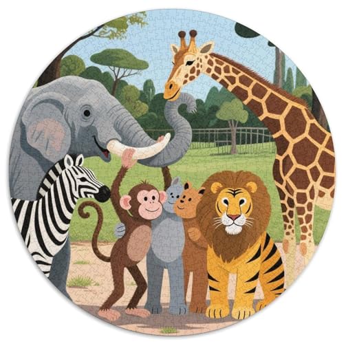 Niedliche Tierfreunde Puzzle 1000 Teile Schwer Puzzle Spielzeug Pädagogisches Spiel Impossible Zoo Herausforderung Spielzeug Für Erwachsene Kinder 1000pcs (67.5x67.5cm) von LFVBASOYU