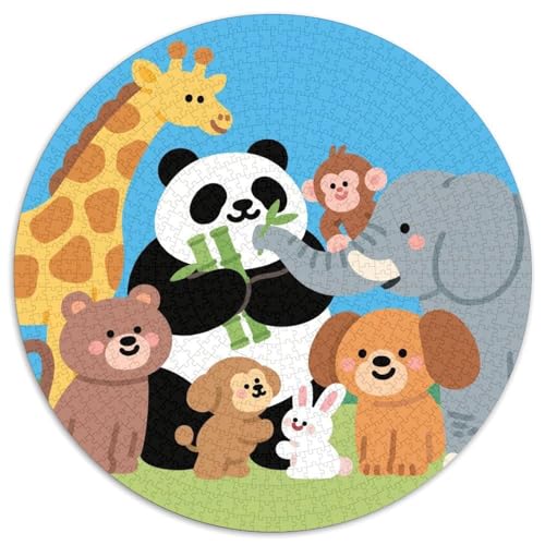 Niedliche Tierfreunde Puzzle 1000 Teile Schwer Puzzle Spielzeug Pädagogisches Spiel Impossible Zoo Herausforderungsspielzeug Für Erwachsene Kinder 1000pcs (67.5x67.5cm) von LFVBASOYU