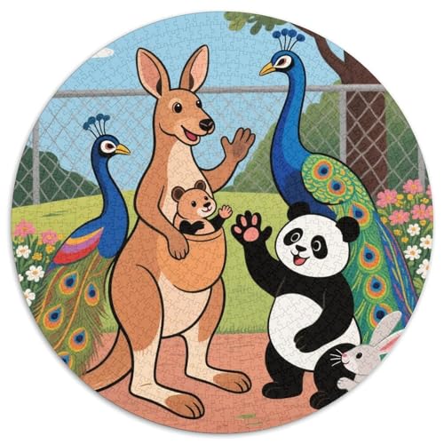 Niedliche Tierfreunde Puzzle 1000-teilige Schwer Puzzle Spielzeug Lernspiel Impossible Zoo Herausforderung Spielzeug Für Erwachsene Kinder 1000pcs (67.5x67.5cm) von LFVBASOYU