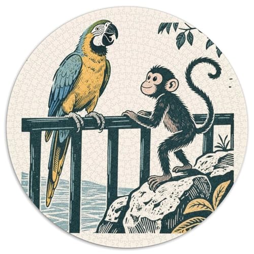 Niedliche Tierfreunde Puzzle 1000-teilige Schwer Puzzle Spielzeug Lernspiel Impossible Zoo Herausforderung Spielzeug Für Erwachsene Kinder 1000pcs (67.5x67.5cm) von LFVBASOYU