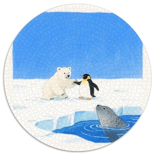 Niedliche Tierfreunde Puzzle 1000-teilige Schwer Puzzle Spielzeug Lernspiel Impossible Zoo Herausforderung Spielzeug Für Erwachsene Kinder 1000pcs (67.5x67.5cm) von LFVBASOYU