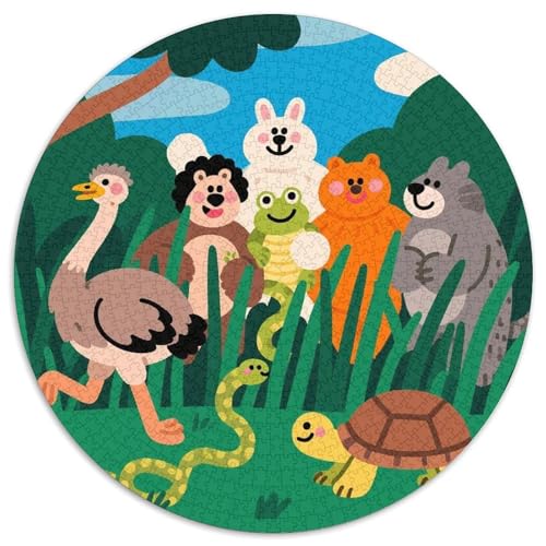 Niedliche Tierfreunde Puzzle 1000-teilige Schwer Puzzle Spielzeug Lernspiel Impossible Zoo Herausforderungsspielzeug Für Erwachsene Und Kinder Ab 12 Jahren 1000pcs (67.5x67.5cm) von LFVBASOYU
