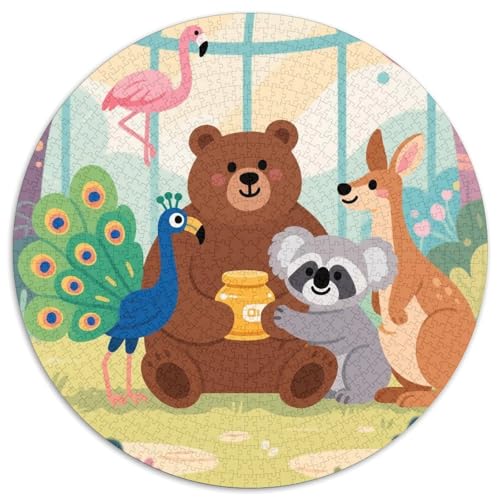 Niedliche Tierfreunde Puzzle 1000-teilige Schwer Puzzle Spielzeug Lernspiel Impossible Zoo Herausforderungsspielzeug Für Erwachsene Und Kinder Ab 14 Jahren 1000pcs (67.5x67.5cm) von LFVBASOYU