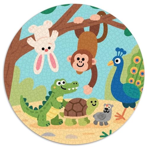 Niedliche Tierfreunde Puzzle 1000-teilige Schwer Puzzle Spielzeug Pädagogisches Spiel Impossible Zoo Herausforderungsspielzeug Für Erwachsene Kinder 1000pcs (67.5x67.5cm) von LFVBASOYU