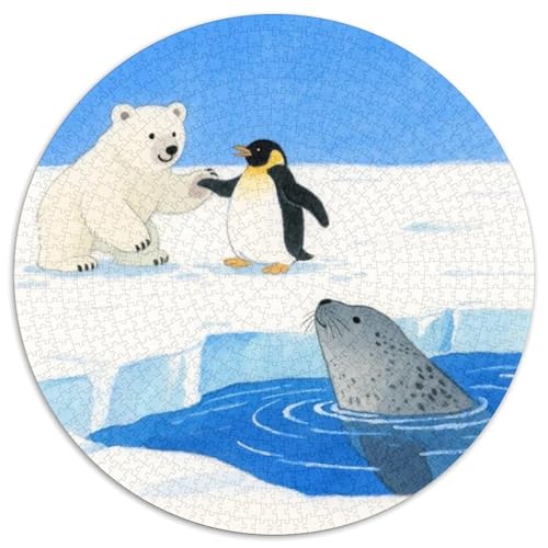 Niedliche Tierfreunde Puzzle 1000-teilige Schwer Puzzle Spielzeug Pädagogisches Spiel Impossible Zoo Herausforderungsspielzeug Für Erwachsene Kinder 1000pcs (67.5x67.5cm) von LFVBASOYU