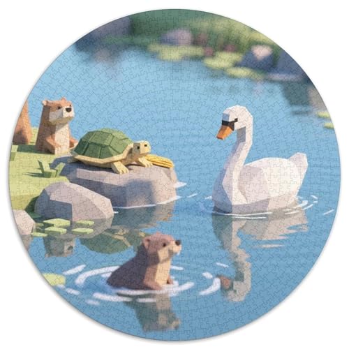 Niedliche Tierfreunde Puzzle 1000-teilige Schwer Puzzle Spielzeug Pädagogisches Spiel Impossible Zoo Herausforderungsspielzeug Für Erwachsene Und Kinder Ab 12 Jahren 1000pcs (67.5x67.5cm) von LFVBASOYU