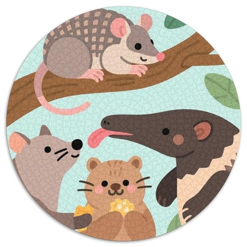 Niedliche Tierfreunde Puzzles 1000 Teile Schwer Puzzle Spielzeug Lernspiel Impossible Zoo Herausforderung Spielzeug Für Erwachsene Kinder 1000pcs (67.5x67.5cm) von LFVBASOYU