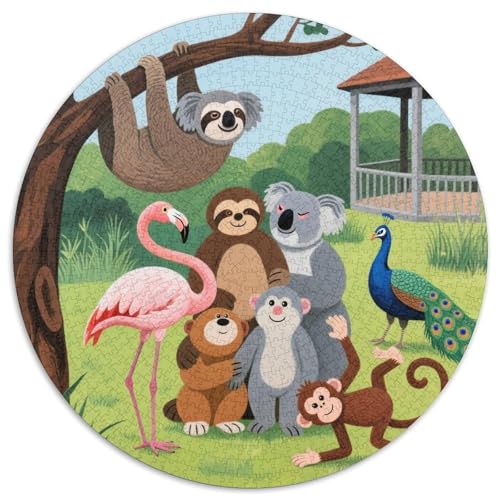 Niedliche Tierfreunde Puzzles 1000 Teile Schwer Puzzle Spielzeug Lernspiel Impossible Zoo Herausforderung Spielzeug Für Erwachsene Kinder 1000pcs (67.5x67.5cm) von LFVBASOYU