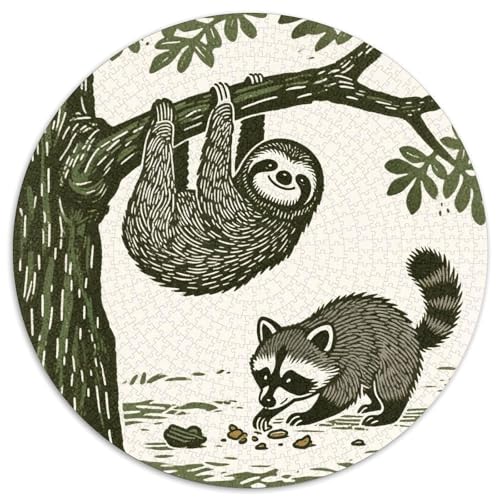 Niedliche Tierfreunde Puzzles 1000 Teile Schwer Puzzle Spielzeug Lernspiel Impossible Zoo Herausforderungsspielzeug Für Erwachsene Kinder 1000pcs (67.5x67.5cm) von LFVBASOYU