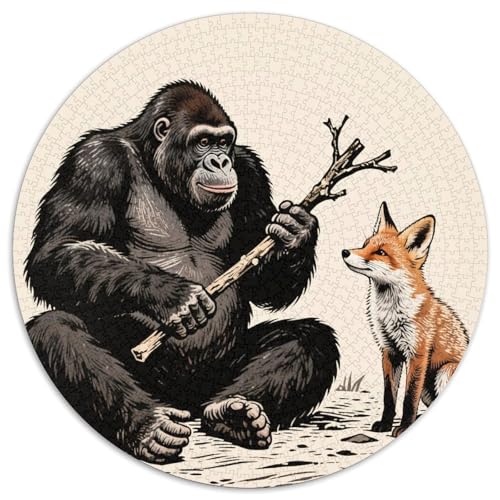 Niedliche Tierfreunde Puzzles 1000 Teile Schwer Puzzle Spielzeug Lernspiel Impossible Zoo Herausforderungsspielzeug Für Erwachsene Kinder 1000pcs (67.5x67.5cm) von LFVBASOYU
