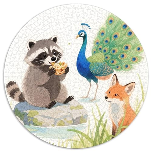 Niedliche Tierfreunde Puzzles 1000 Teile Schwer Puzzle Spielzeug Lernspiel Impossible Zoo Herausforderungsspielzeug Für Erwachsene Kinder 1000pcs (67.5x67.5cm) von LFVBASOYU