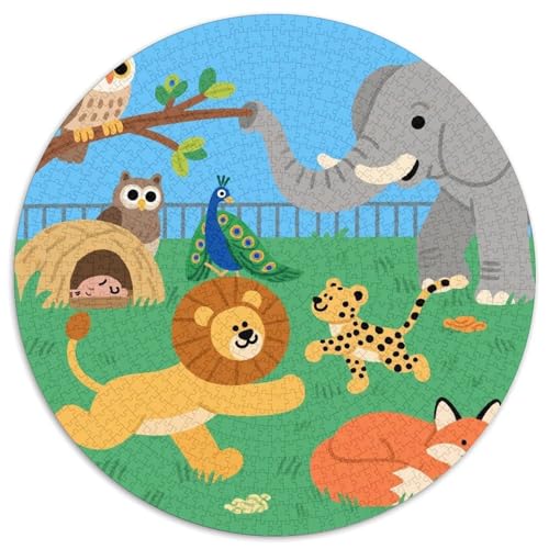 Niedliche Tierfreunde Puzzles 1000 Teile Schwer Puzzle Spielzeug Lernspiel Impossible Zoo Herausforderungsspielzeug Für Erwachsene Kinder 1000pcs (67.5x67.5cm) von LFVBASOYU