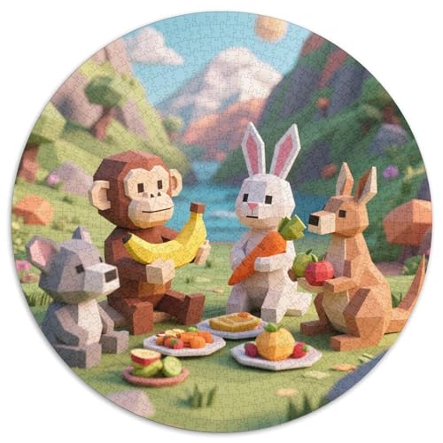 Niedliche Tierfreunde Puzzles 1000 Teile Schwer Puzzle Spielzeug Lernspiel Impossible Zoo Herausforderungsspielzeug Für Erwachsene Kinder 1000pcs (67.5x67.5cm) von LFVBASOYU